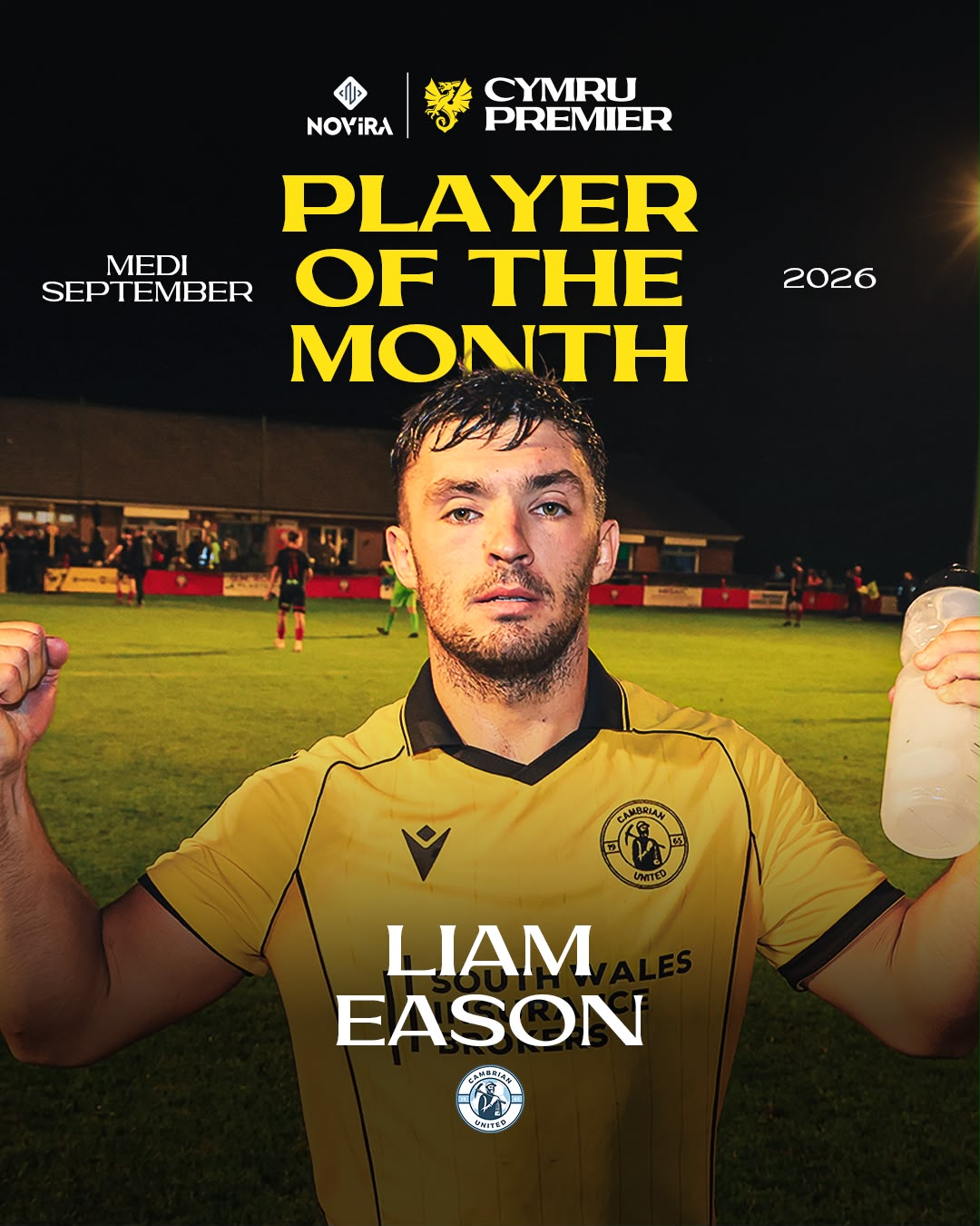 Liam Eason named Novira Cymru Premier Player of the Month for September